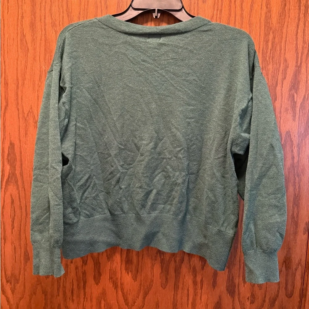 Green V-Neck Women's Sweater
